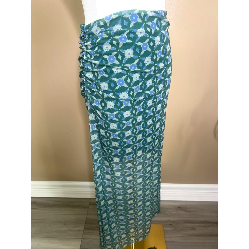 Free People Galaxy Floral Maxi Skirt Small Ruched Boho - Picture 3 of 6
